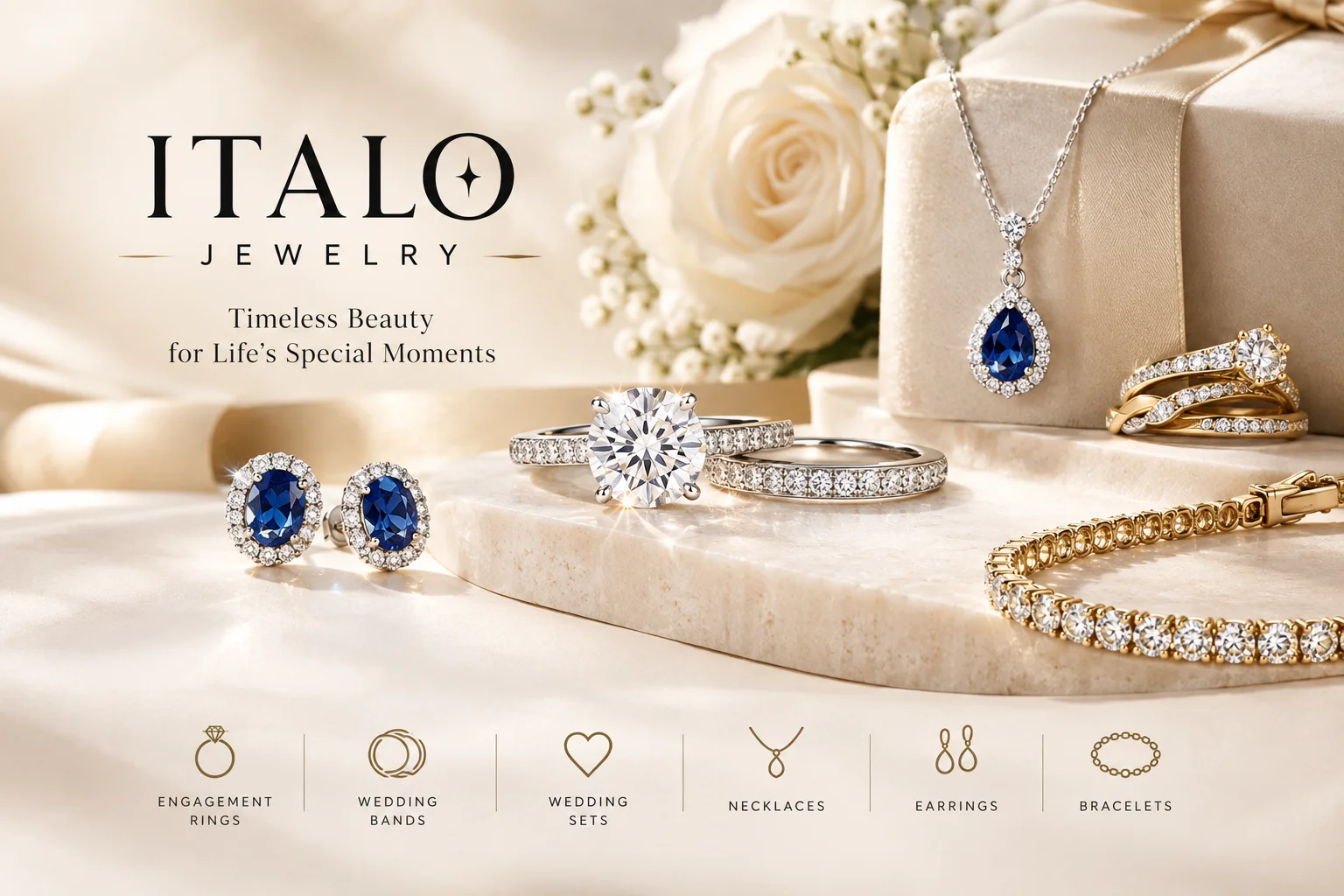 Italo Jewelry engagement rings, wedding bands, necklaces, earrings and bracelets