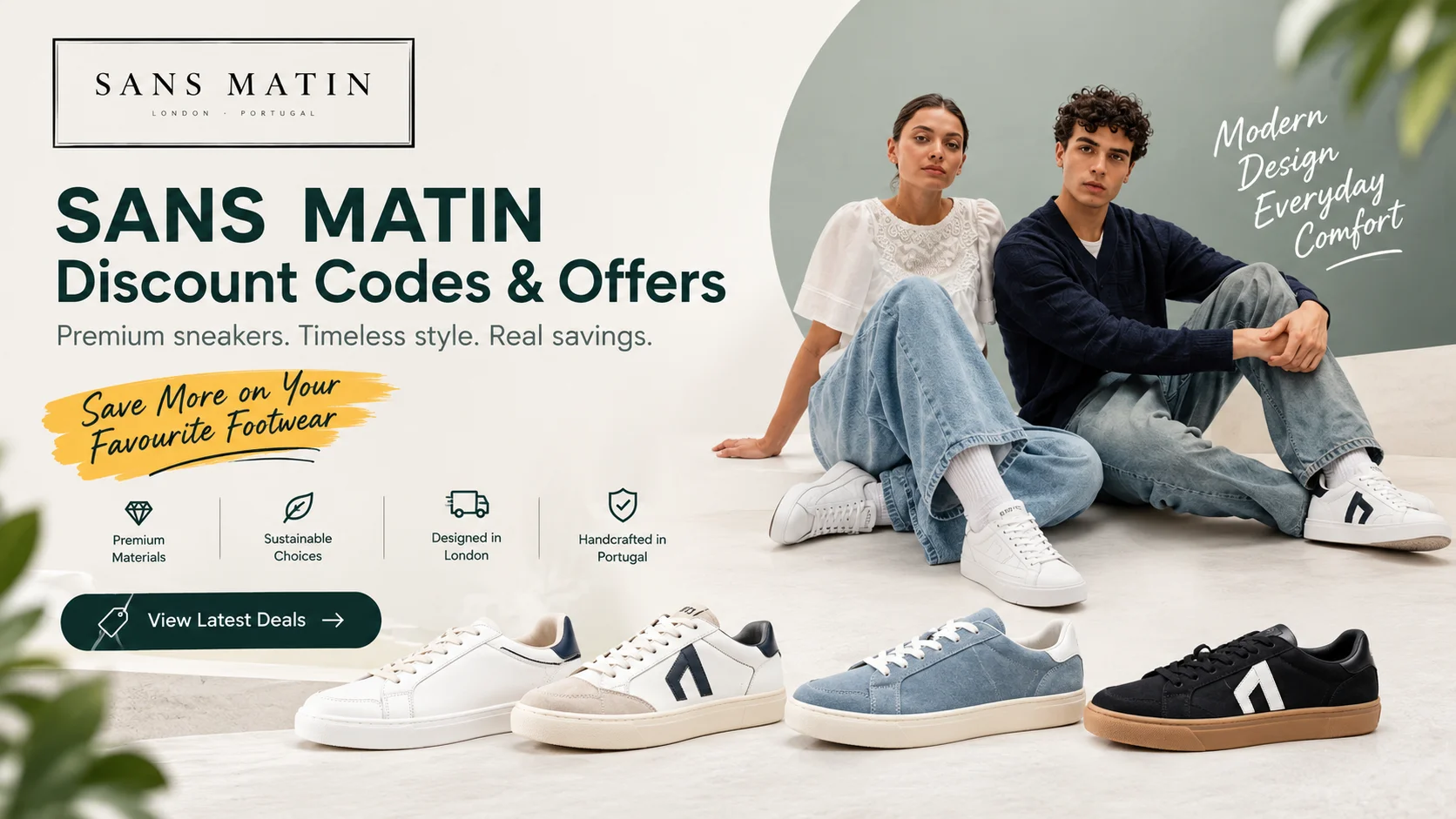 SANS MATIN premium sneakers and footwear – explore discount codes, voucher codes, and the latest offers on SavingAims.