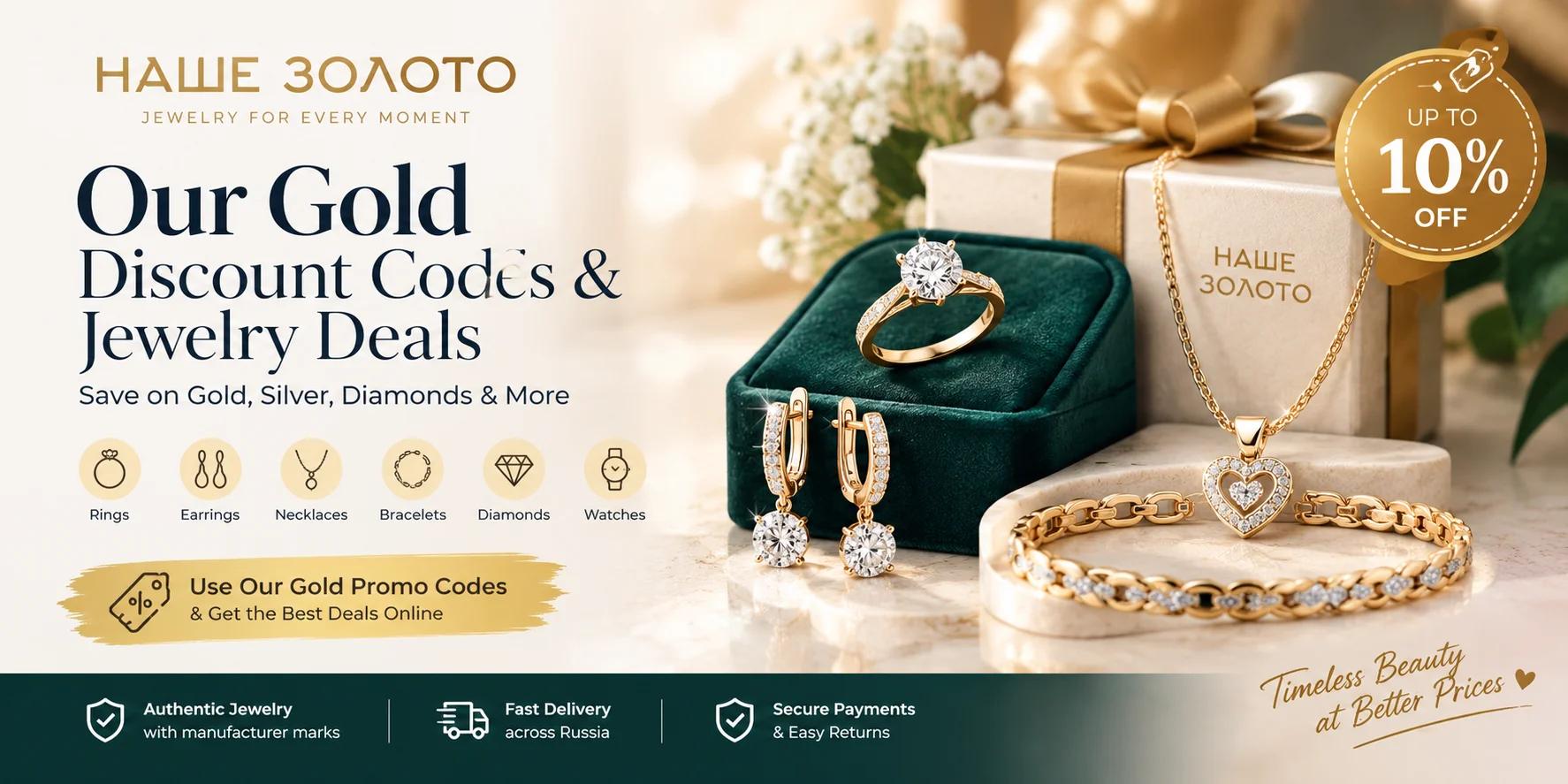 Our Gold jewelry store featuring gold rings, earrings, bracelets, chains and other fine jewelry with discount offers.