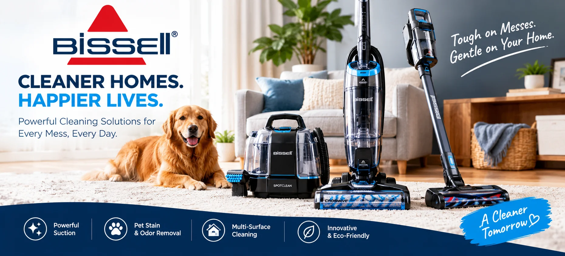 BISSELL vacuum cleaners, carpet cleaners, steam cleaners, wet-dry vacuums and pet cleaning products