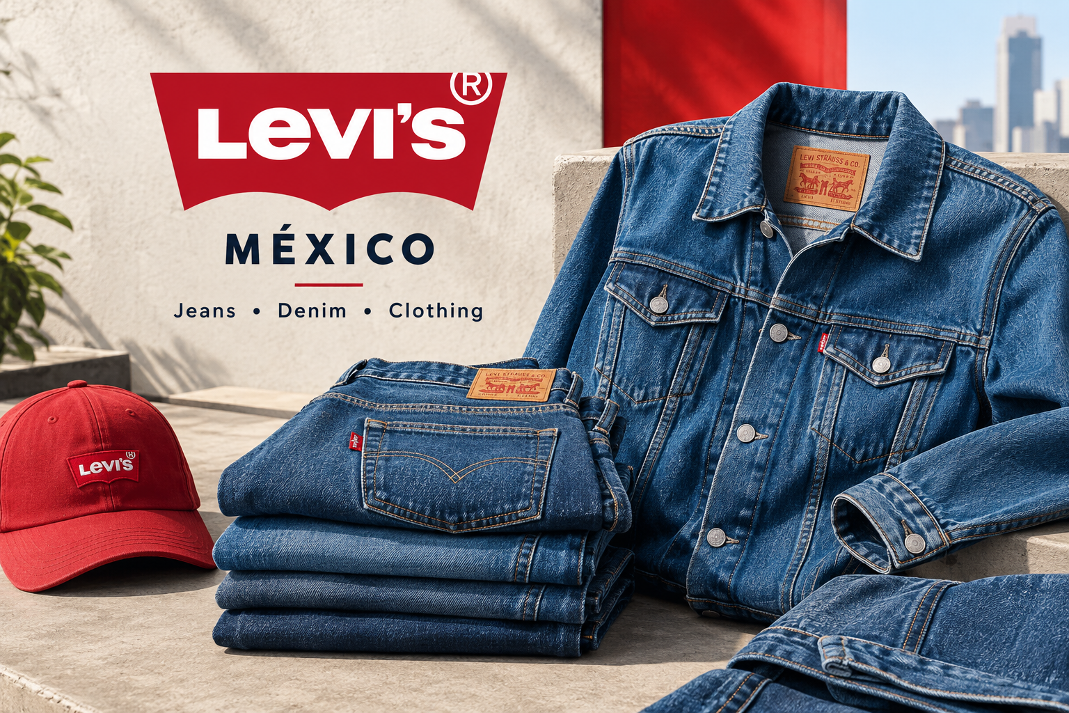 Página oficial de Levi's México mostrando colecciones de jeans de mezclilla, chamarras Trucker y ropa casual.