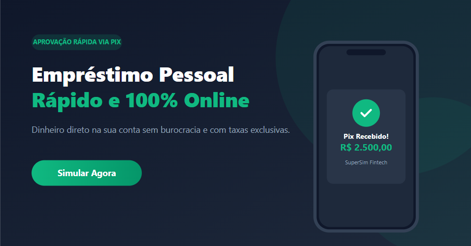 SuperSim online financial services logo and personal loan banner