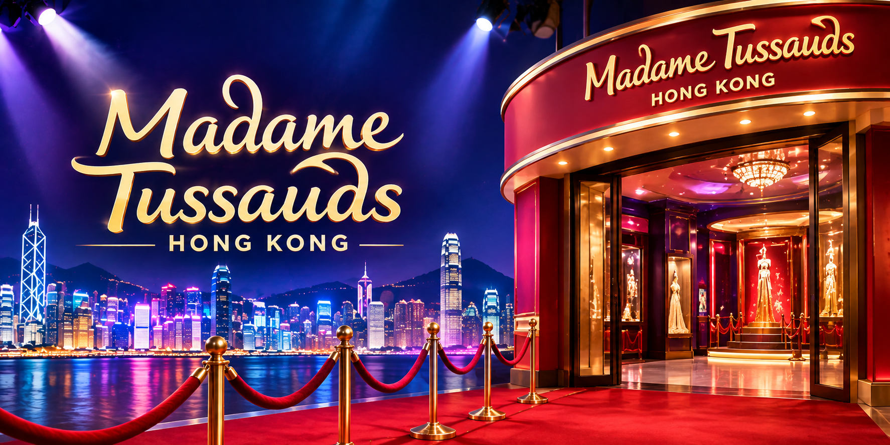 Madame Tussauds Hong Kong attraction featuring celebrity wax figures, immersive themed zones, family experiences, and Peak Tram ticket packages.