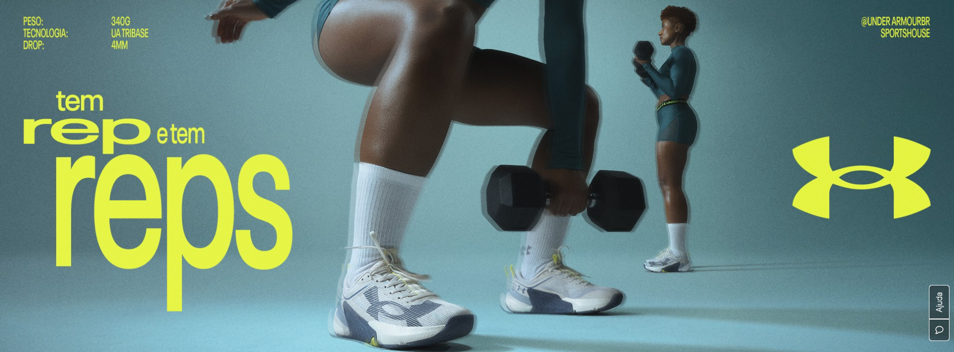 Under Armour Brazil athletic footwear and performance sportswear logo and promotional banner