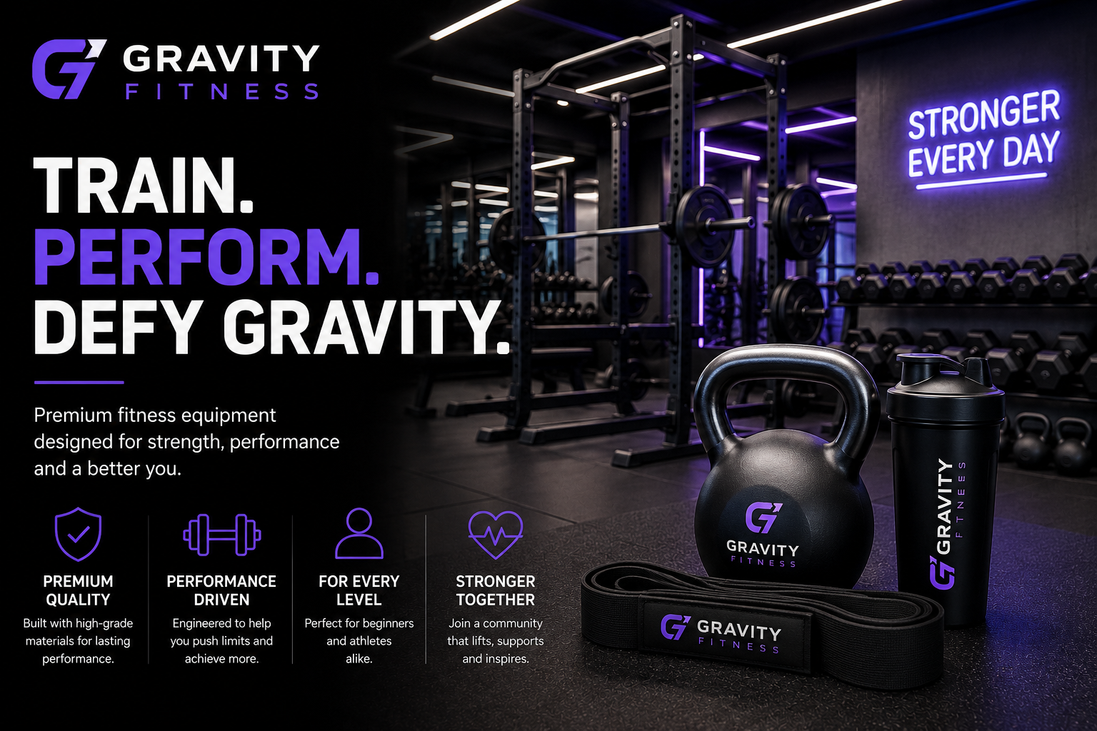 Gravity Fitness calisthenics equipment featuring pull-up bars, gymnastic rings, parallettes, resistance bands, weighted vests, and premium home gym gear for bodyweight strength training.