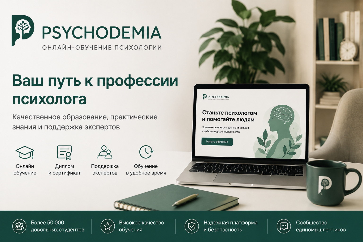 Психодемия online psychology institute featuring psychology, psychotherapy, coaching, professional training, and higher-education courses.