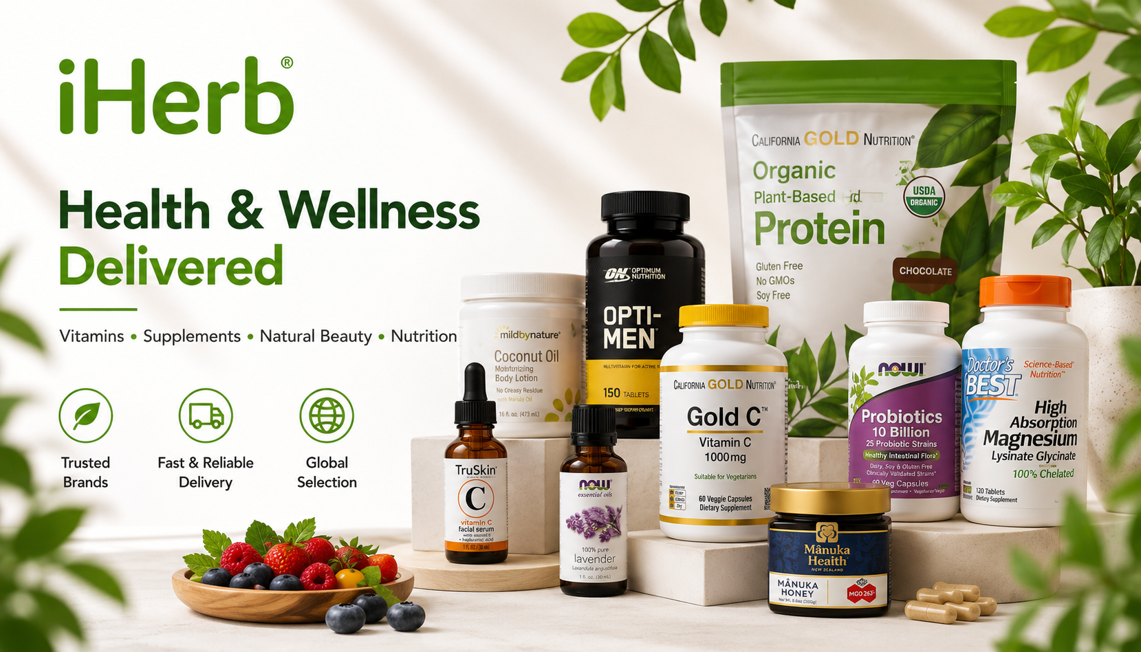 iHerb Pakistan online wellness store featuring vitamins, supplements, sports nutrition, skincare, beauty products, organic foods, personal care items, and authentic health products from leading global brands.