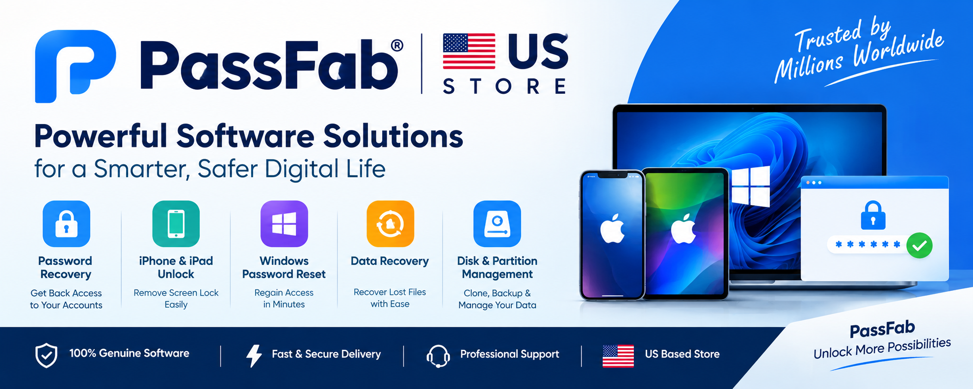 PassFab logo password recovery and system repair software solutions