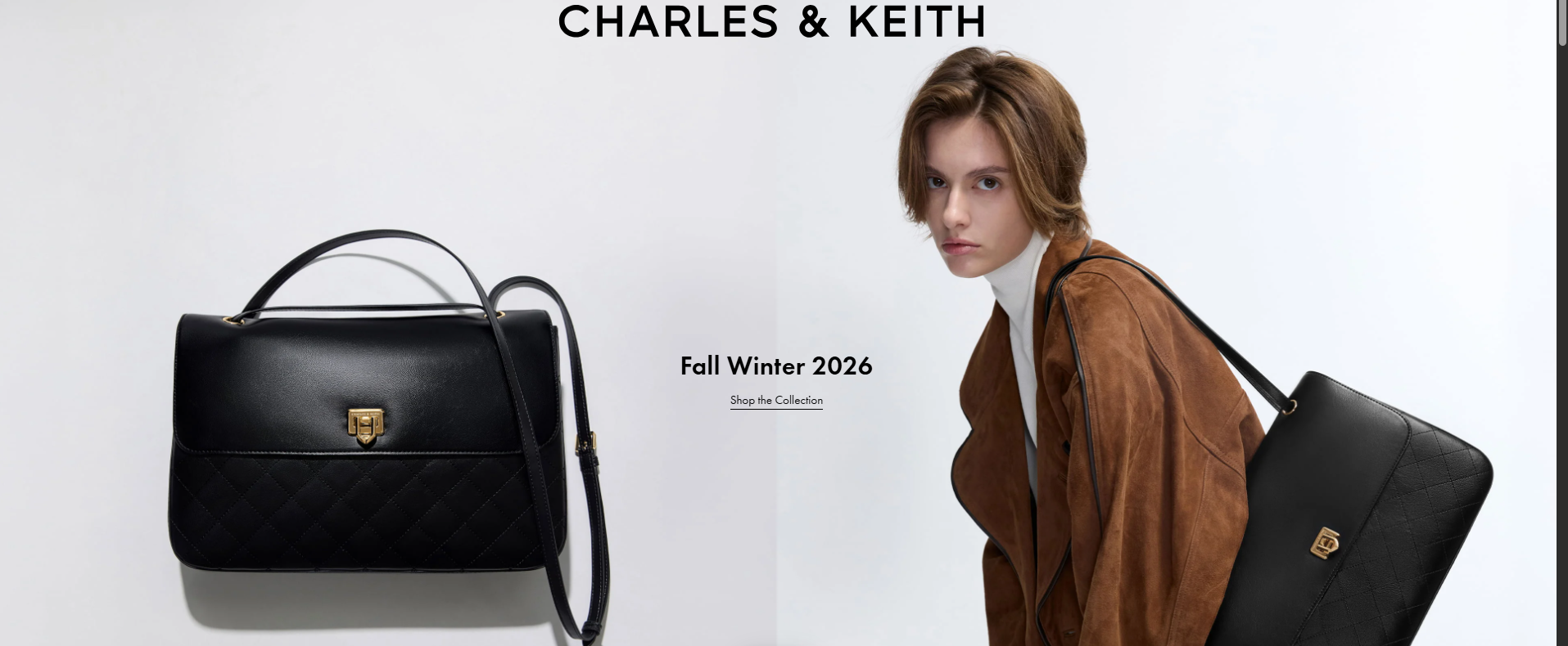 Charles and Keith online store logo and luxury handbag deals