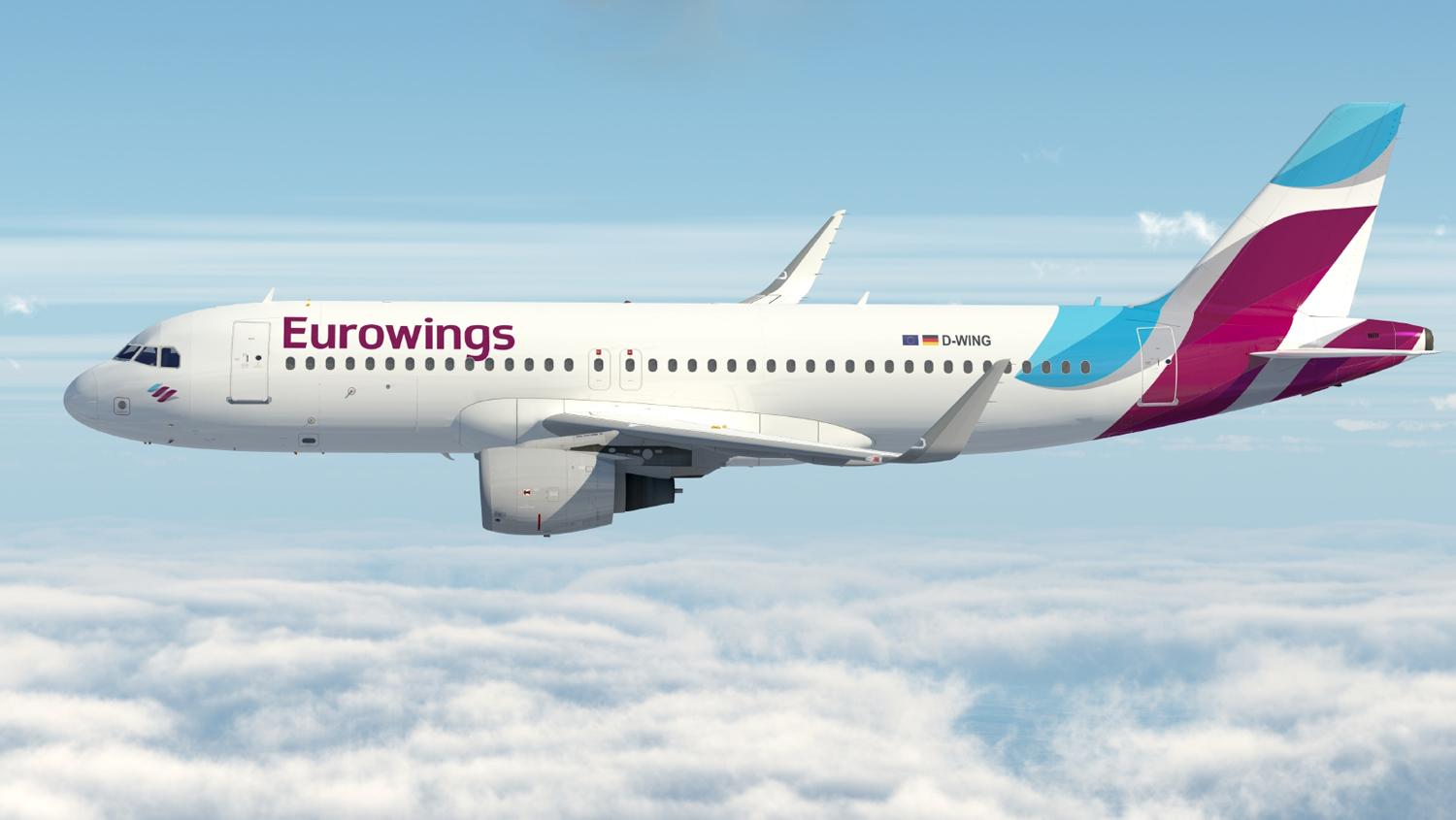 Eurowings official flight booking platform showcasing low-cost European flight search tools and airline ticket offers.