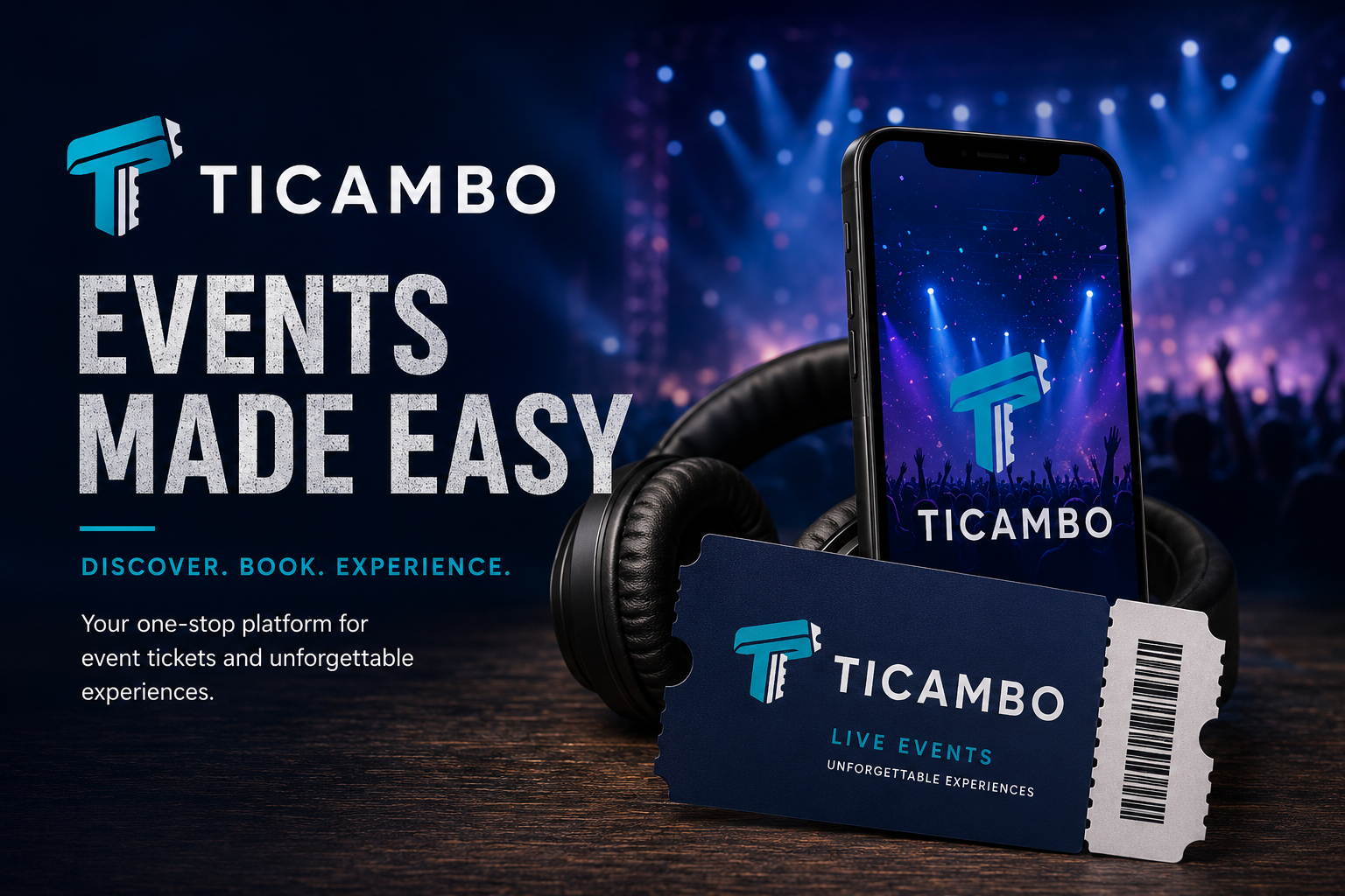 Ticombo ticket marketplace featuring sports, concert, theatre, festival, and live event tickets from sellers and organizers worldwide
