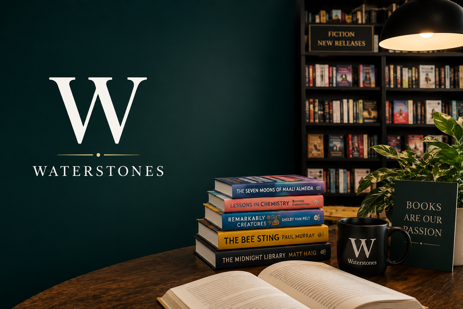 Waterstones online bookstore featuring bestselling books, signed editions, fiction, non-fiction, children's books, stationery, gifts, board games, and educational resources.